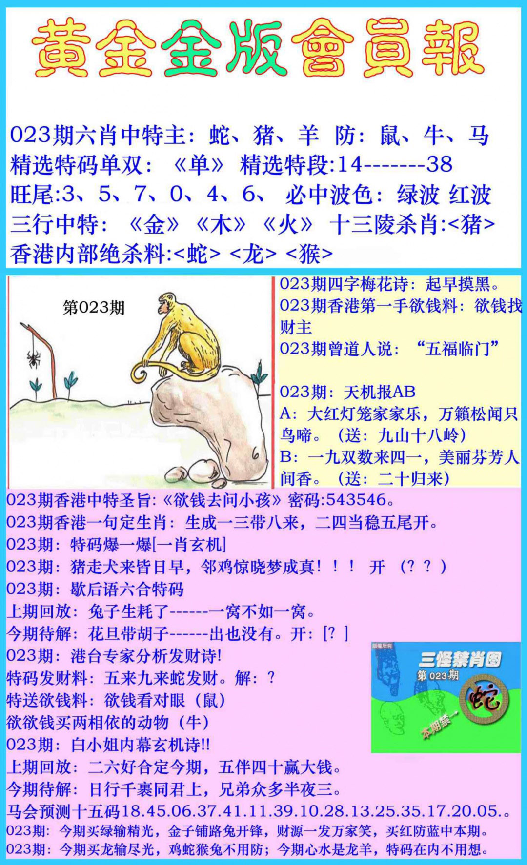 023期黄金金版会员报[图]