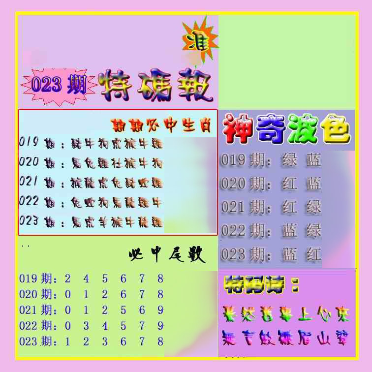 023期生财有道特码报[图]