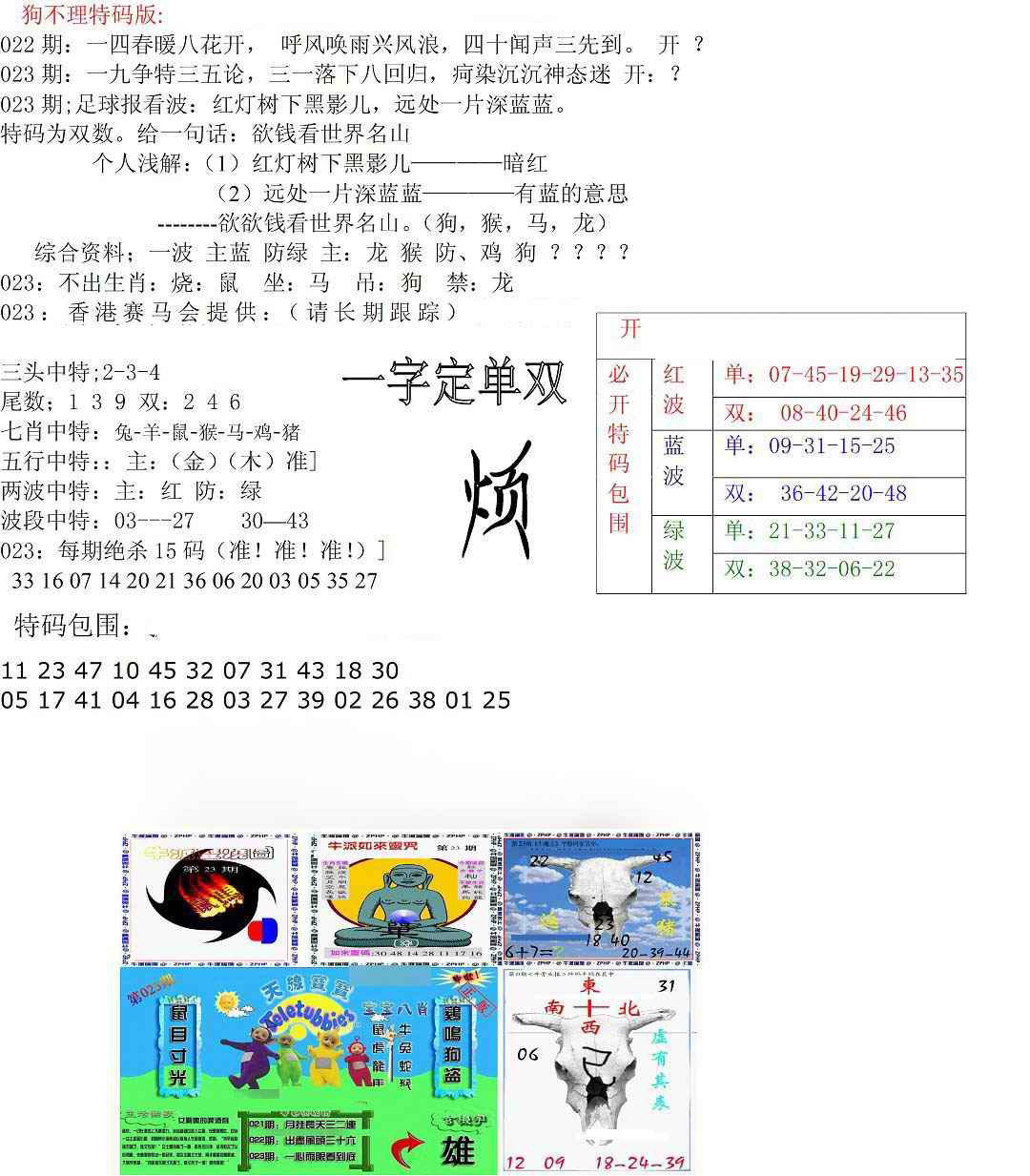 023期狗不理特码报[图]