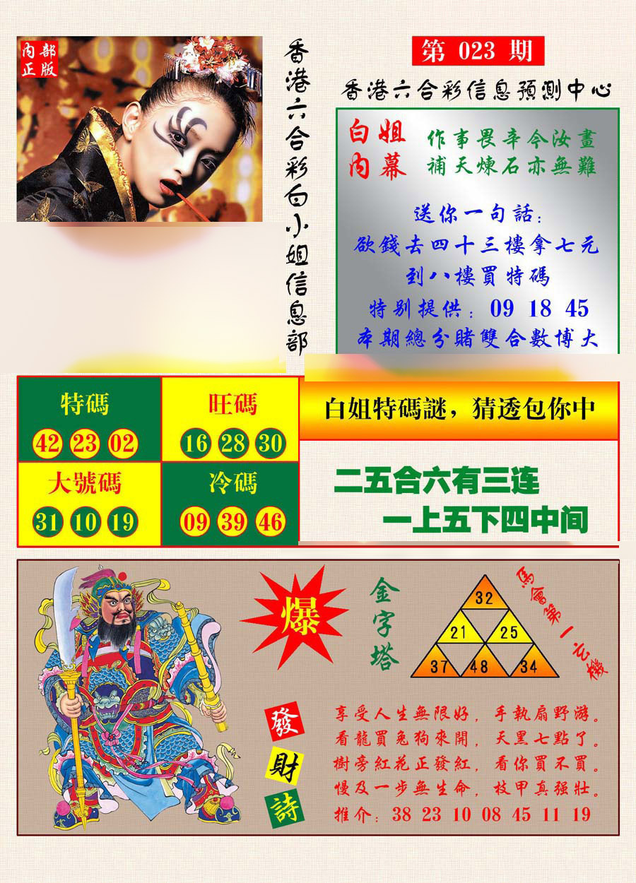 023期港彩内幕报[图]