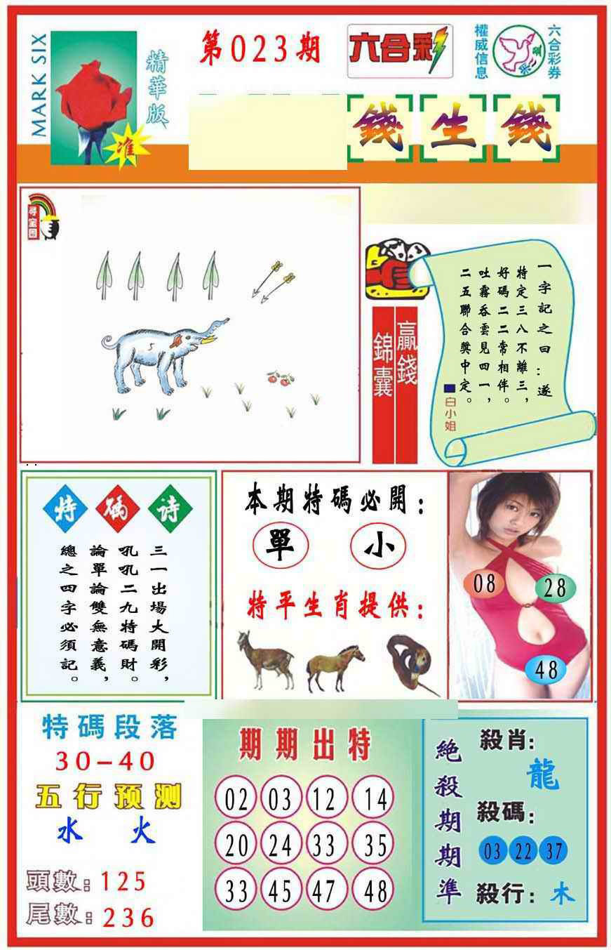 023期马经钱生钱(新图推荐)[图]