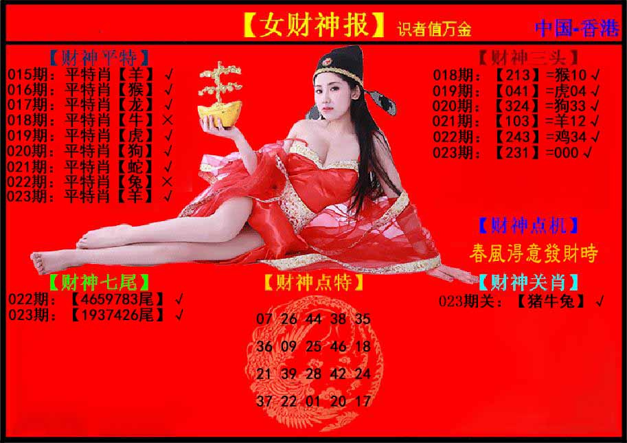 023期女财神报[图]