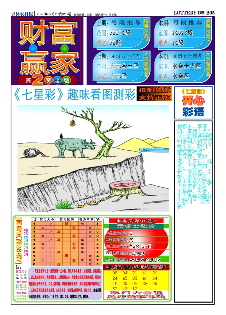 023期七星彩图(高清)A[图]